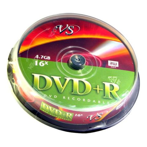 Диск DVD+R 4.7GB 16x VS Cake Box (10шт) [VSDVDPRCB1001] (VSDVDPRCB1001) [100915929]