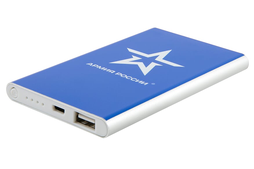 

Портативный аккумулятор (Powerbank) Red Line J01 Армия России №18, 4000mAh, 1xUSB, 1A, серебристый (УТ000017368), J01 Армия России №18