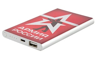 

Портативный аккумулятор (Powerbank) Red Line J01 Армия России №19, 4000mAh, 2xUSB, 1A, серебристый (УТ000017276), J01 Армия России №19