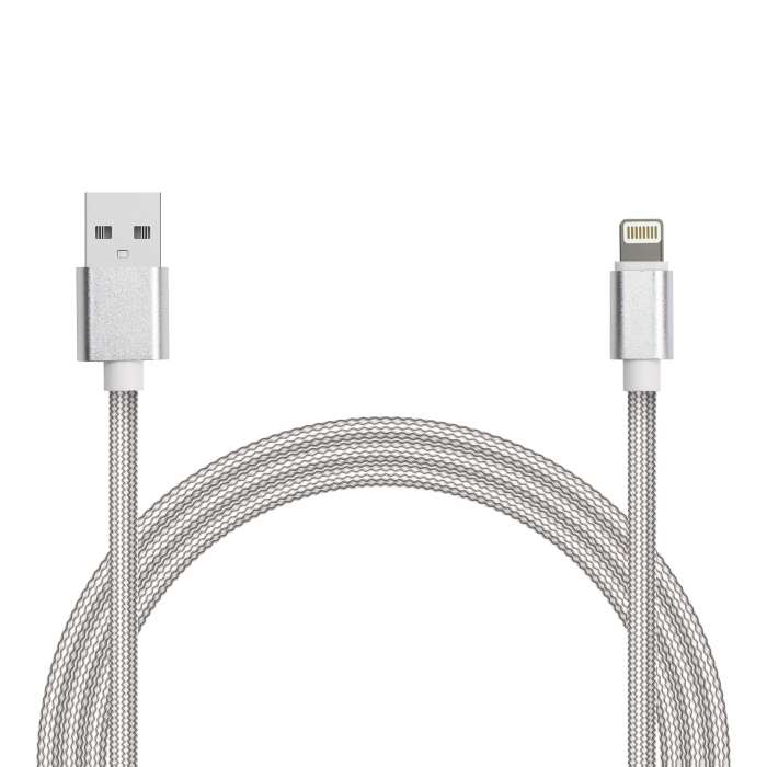 

Кабель USB2.0-Lightning, Jet.A, 1m, белый, в оплётке, 8pin, 2A (JA-DC44)