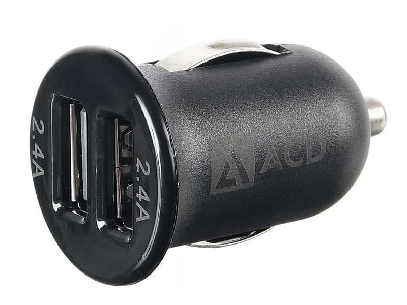 Автомобильное зарядное устройство ACD ACD-C242-X1B, 2xUSB, 4.8А, черный