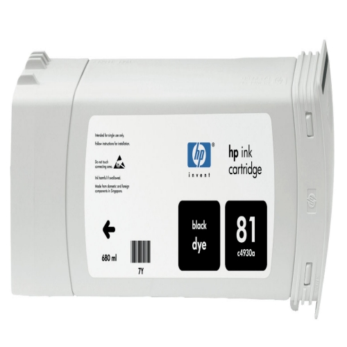

Картридж струйный HP 81 (C4930A), черный, оригинальный, объем 680мл, ресурс 1000 страниц, для Designjet 5000 / 5500, 81