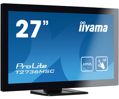 

Монитор 27" Iiyama ProLite T2736MSC-B1 AMVA, сенсорный, 1920x1080 (16:9), 300кд/м2, 4мс, VGA, HDMI, DisplayPort, USB-Hub, черный, ProLite T2736MSC-B1