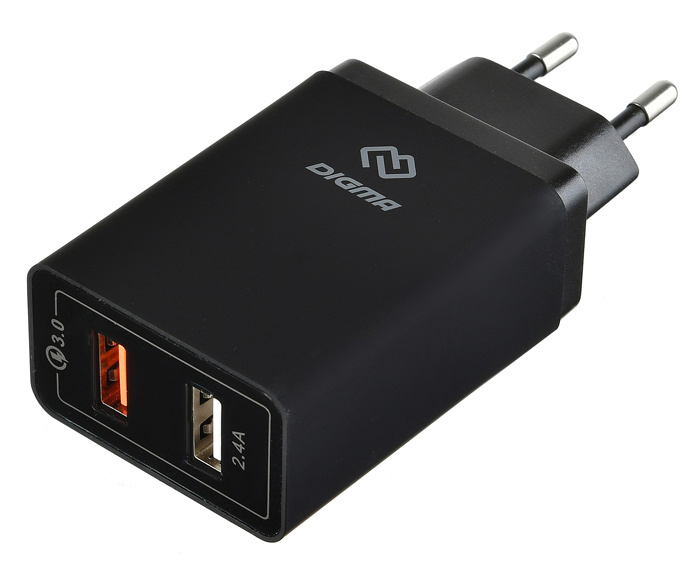 

Сетевое зарядное устройство Digma DGWC-2U-QC3.0-BK, 2xUSB, Quick Charge, 3A, черный (DGWC-2U-QC3.0-BK), DGWC-2U-QC3.0-BK