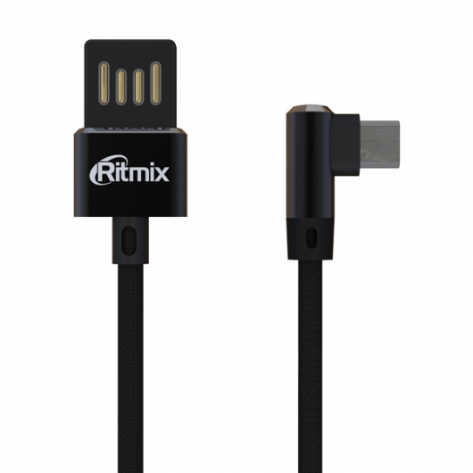 

Кабель USB-microUSB 2.0, Ritmix, 1m, черный, тканевая оплетка (RCC-418)