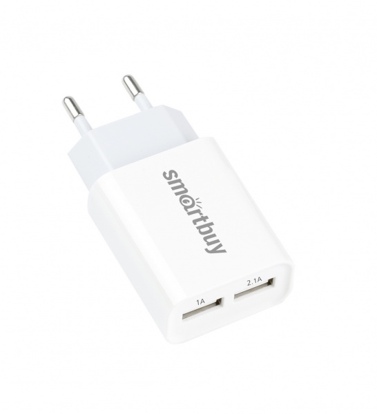 

Сетевое зарядное устройство SmartBuy FLASH, 2USB, 2.1A, белый (SBP-2011), FLASH