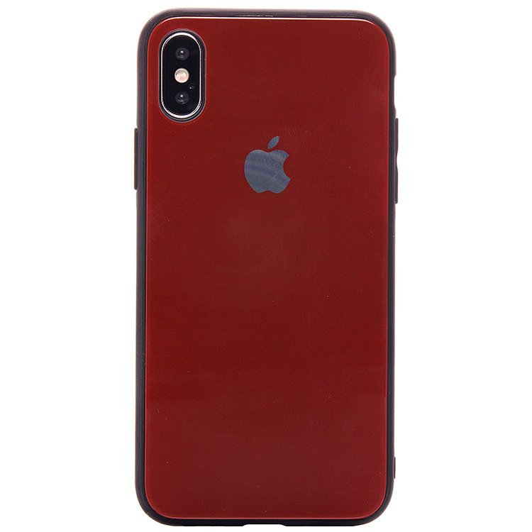 Чехол-накладка NXE Glass Azur stone series для смартфона Apple iPhone X/XS, красный