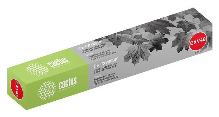 

Картридж лазерный Cactus CS-EXV49BK (C-EXV49Bk/8524B002), черный, 36000 страниц, совместимый для Canon IR C3320/C3320i/C3325i/C3330i/C3500/C3520i MFP/C3525i MFP/C3530i