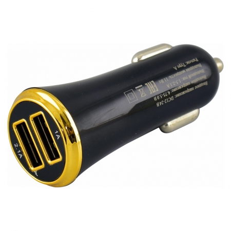 

Автомобильное зарядное устройство SmartBuy TURBO, 2xUSB, 3.1А, черный/золотистый (SBP-2020), TURBO