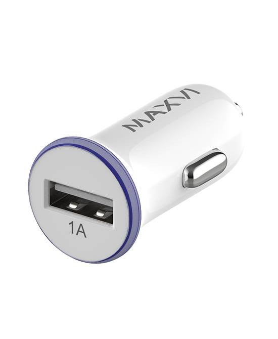 

Автомобильное зарядное устройство Maxvi CCM-101WB, 1USB, 1A, белый/синий, CCM-101WB