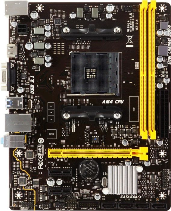 

Материнская плата Biostar A320MH, SocketAM4, AMD A320, 2xDDR4, PCI-Ex16, 4SATA3, 7.1-ch, GLAN, 3 USB 3.1, VGA, HDMI, mATX, Retail, A320MH