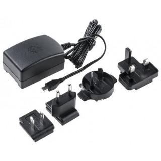 

Блок питания Raspberry Pi 3 Model B Official Power Supply, microUSB 5.1V 2.5A, 1.5m, черный (909-8135/123-5272)