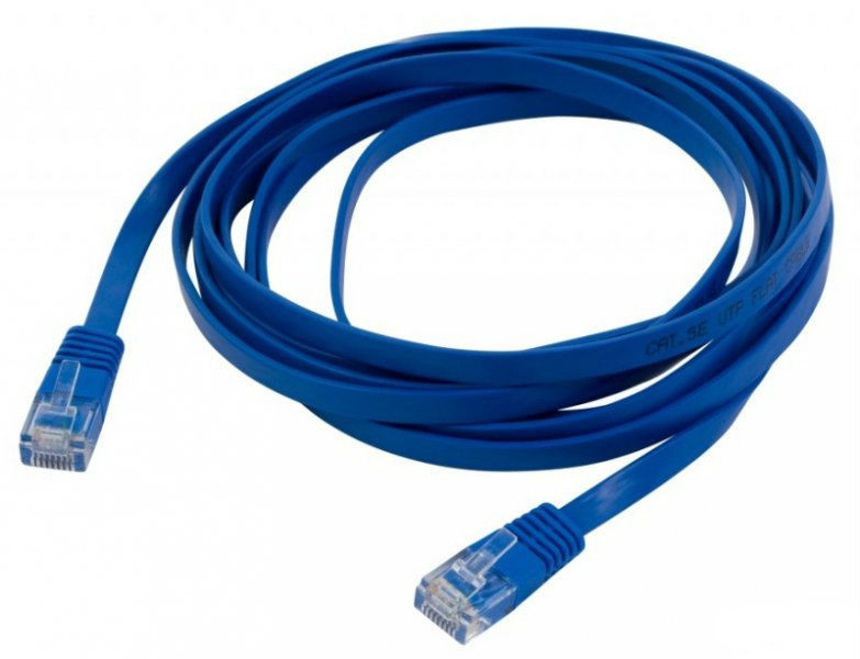 Патч-корд Behpex UTP, кат.5e, 1 м, RJ45-RJ45, синий (630495)