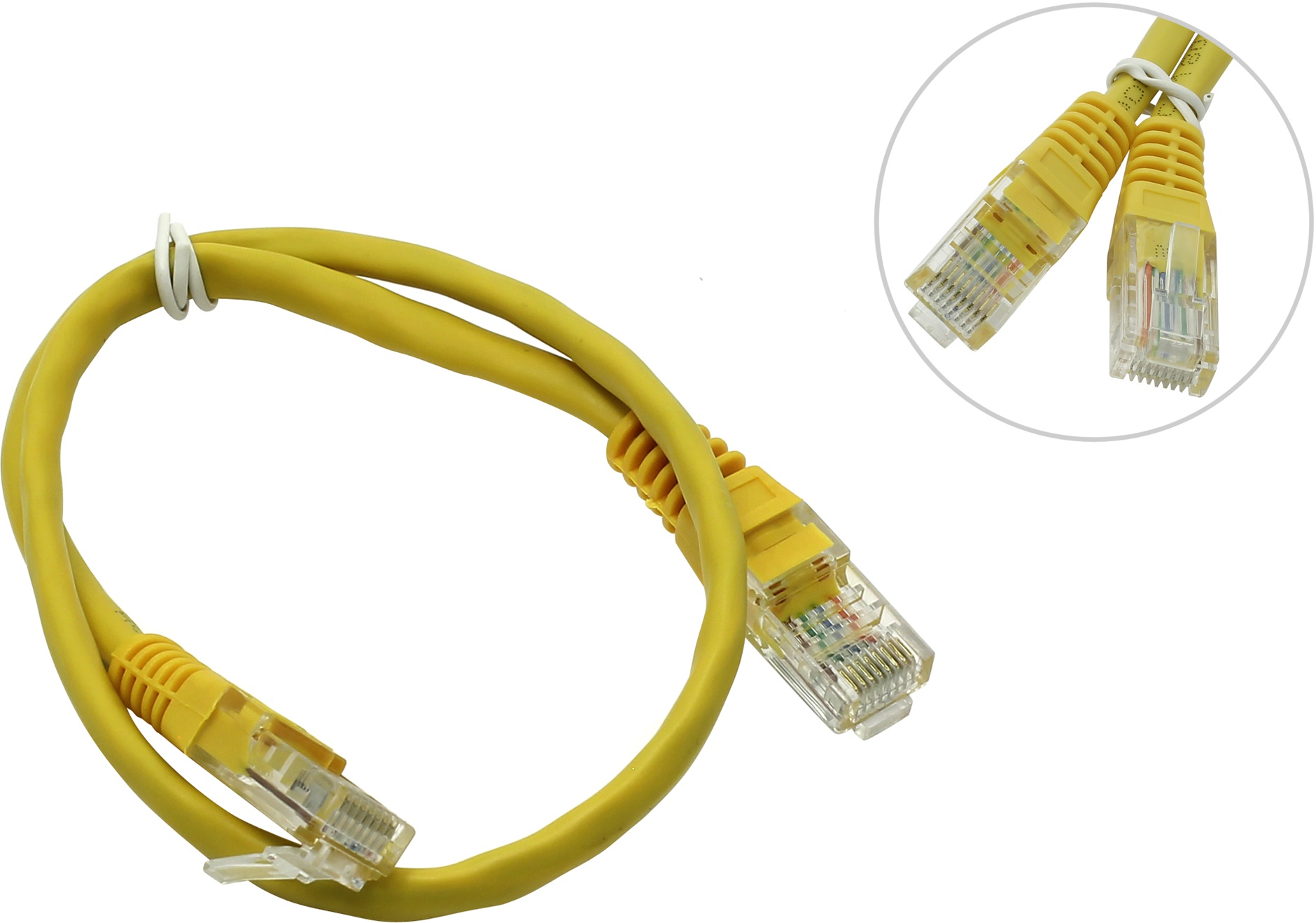 Патч-корд UTP кат.5e, 0.5м, RJ45-RJ45, желтый, TELECOM (NA102_YELLOW_0.5M)