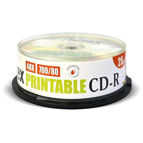 Диск CD-R 700Mb 48x Mirex, Printable, Cake Box (25шт)