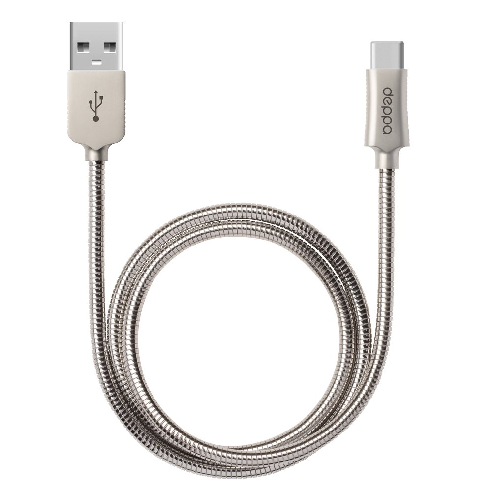 

Кабель USB-USB Type-C, 1.2м, металлик Deppa (72274)