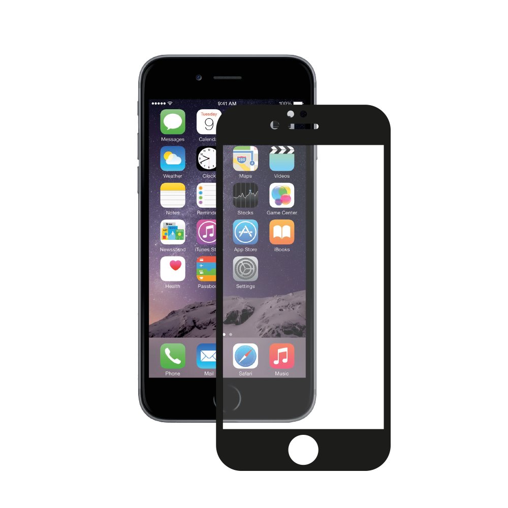 

Защитное стекло Deppa для экрана смартфона Apple iPhone 6/6S, FullScreen, поверхность глянцевая, черная рамка, 3D (61997)