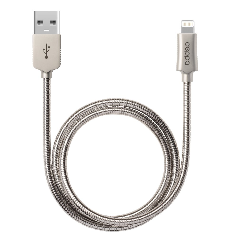 

Кабель USB-Lightning 8-pin, 1.2м, металлик Deppa (72272)