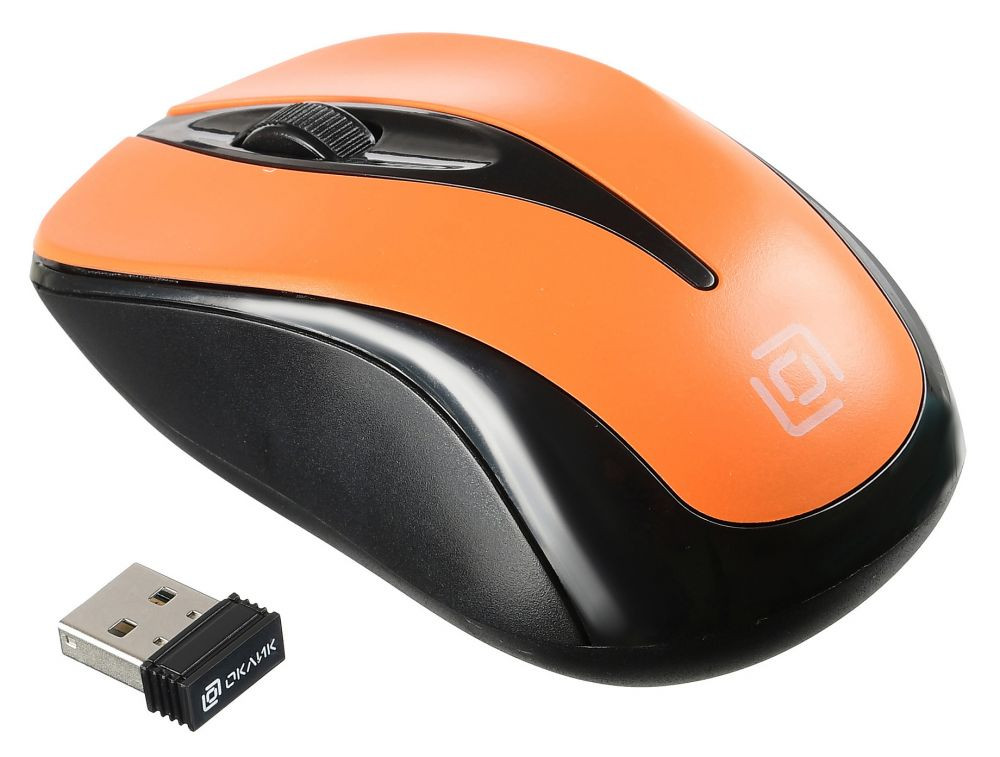 Мышь Oklick 675MW, USB, черный/оранжевый