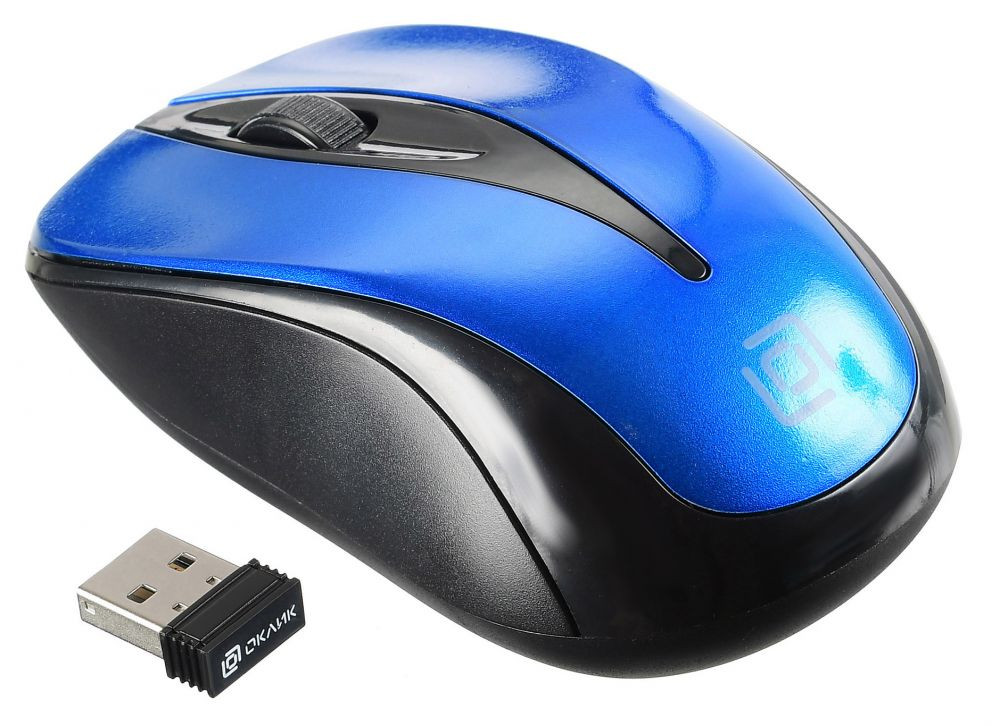 Мышь Oklick 675MW, USB, черный/синий