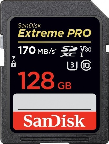 Карта памяти 128Gb SDXC Sandisk Extreme Pro Class 10 UHS-I U3 (SDSDXXY-128G-GN4IN)