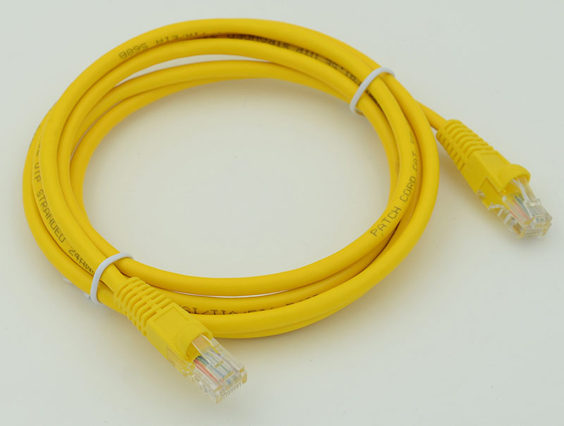 Патч-корд UTP кат.5e, 2м, RJ45-RJ45, желтый, Behpex (630501)