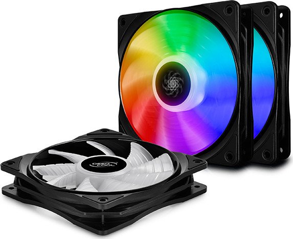 

Комплект вентиляторов Deepcool CF120, 120 мм, 1500rpm, 27 дБ, 3шт, RGB подсветка, CF120
