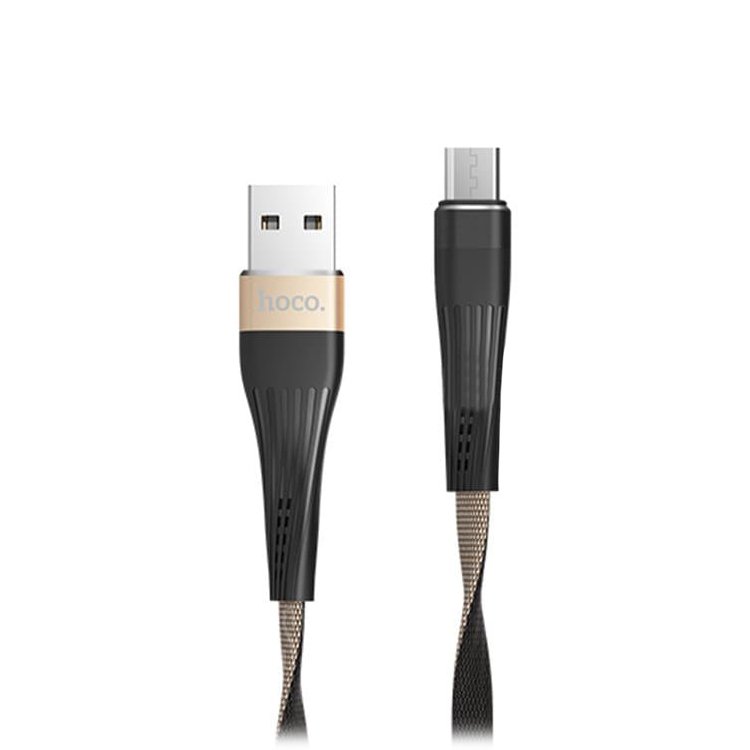 

Кабель USB-micro USB, HOCO, 1.2m, черный/золотой, Slender для HTC/Samsung (U39), U39