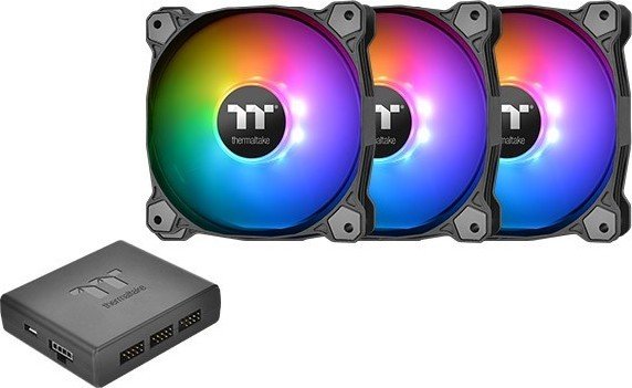 

Комплект вентиляторов Thermaltake Pure Plus 12 LED RGB Radiator TT Premium Edition, 120 мм, 1500rpm, 25.8 дБ, 4-pin Molex, 3шт, разноцветный (CL-F063-PL12SW-A), Pure Plus 12 LED RGB Radiator TT Premium Edition