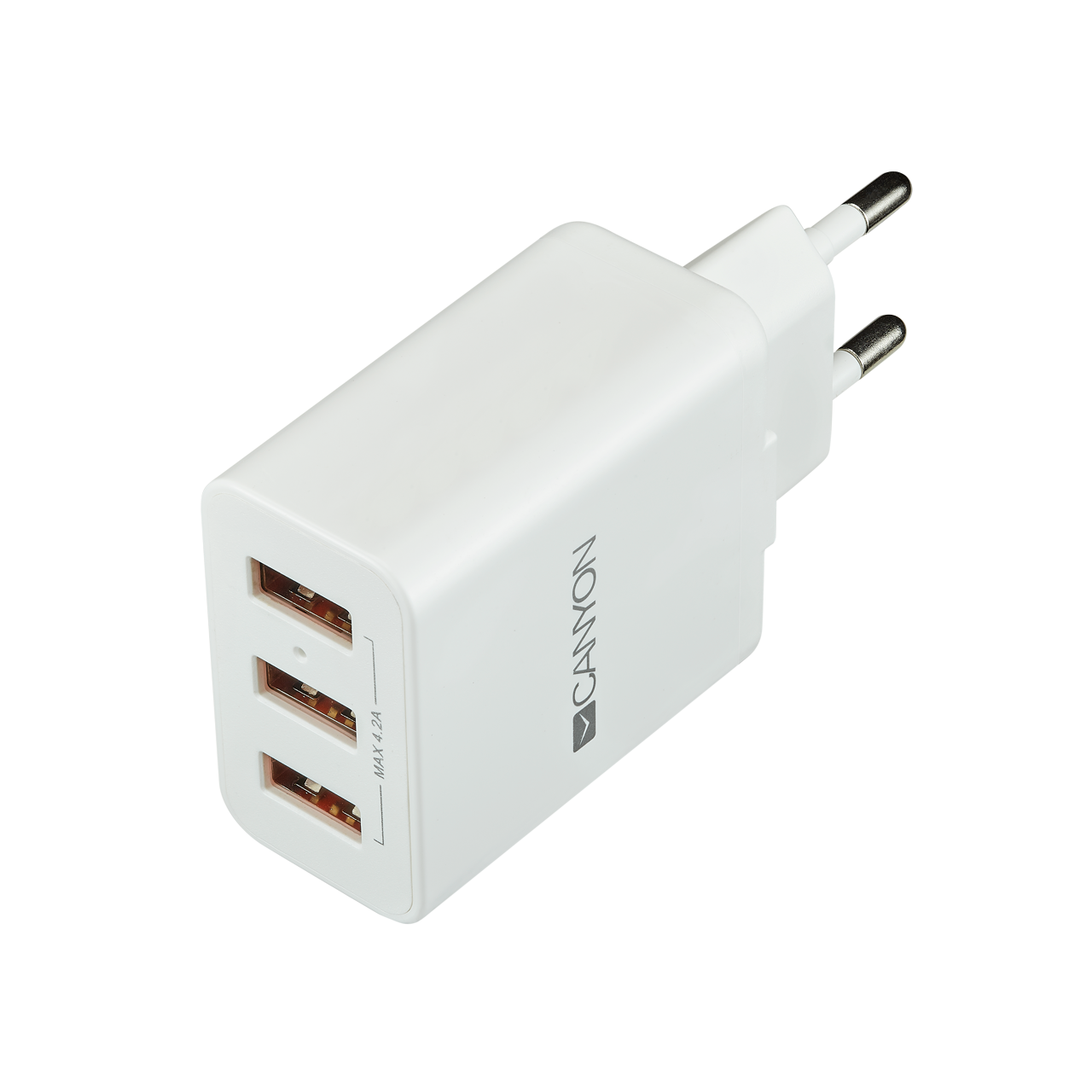 

Сетевое зарядное устройство Canyon CNE-CHA05W, 3USB, 2.1A, белый, CNE-CHA05W