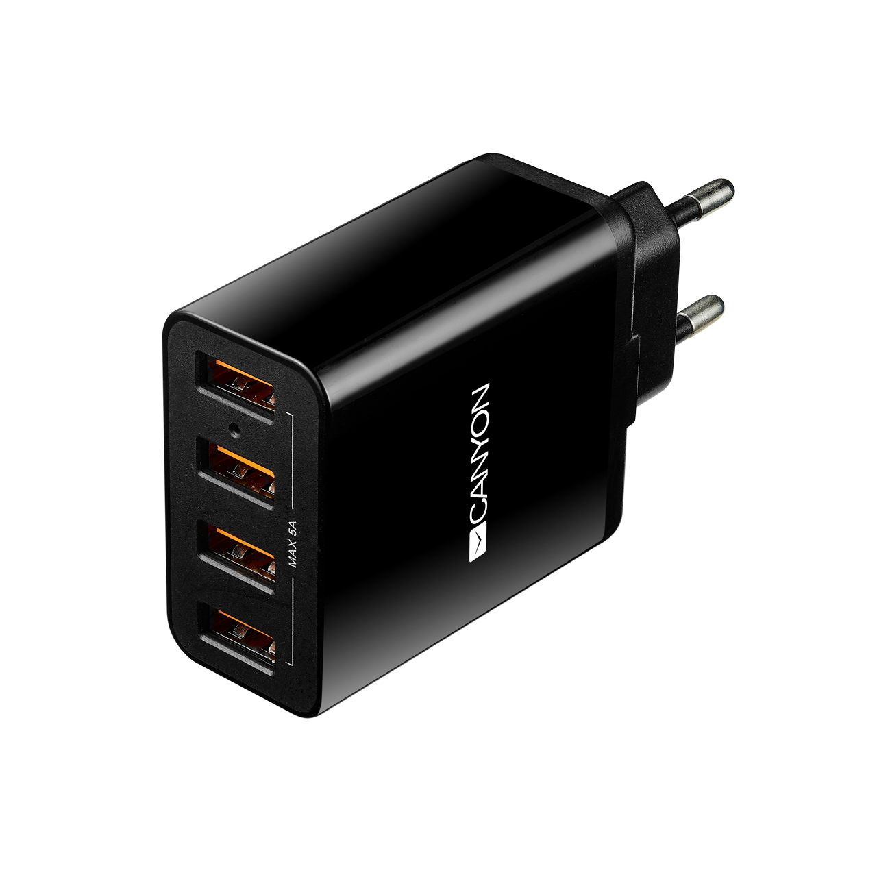 

Сетевое зарядное устройство Canyon CNE-CHA06B, 4USB, 2.1A, черный, CNE-CHA06B