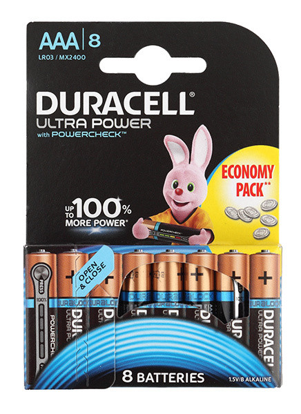 

Батарея Duracell Ultra LR03-8BL MX2400, AAA, 1.5V, 8шт