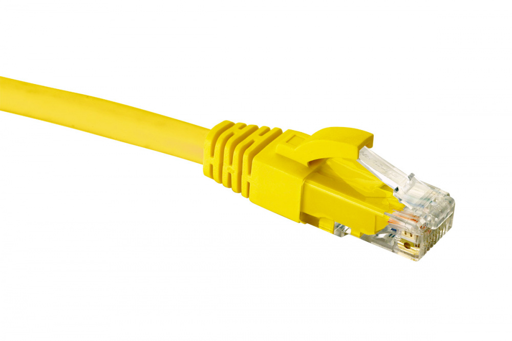 Патч-корд UTP кат.5e, 2м, RJ45-RJ45, желтый, LSZH, Eurolan (21D-U5-02YL)