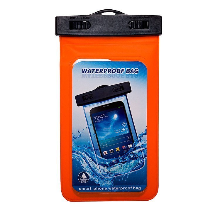 Чехол Activ IPX8 для смартфона универсальный размер L, силикон, оранжевый (51830)