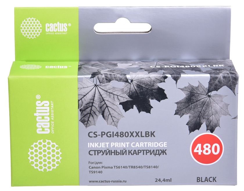 

Картридж струйный Cactus CS-PGI480XXLBK (CLI-481XXL BK/1993C001), черный, совместимый, 24.4 мл, для Canon Pixma TR7540/TR8540/TS6140/TS8140