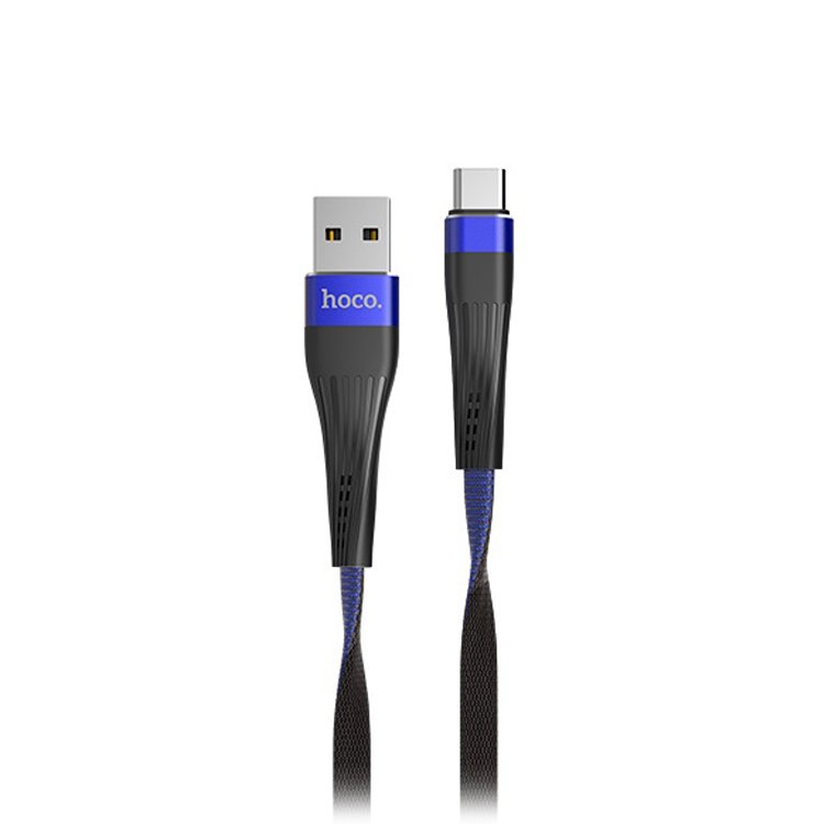 

Кабель USB-USB Type-C, HOCO, U39 Slender, 1.2м, синий/черный (U39), Черный/синий