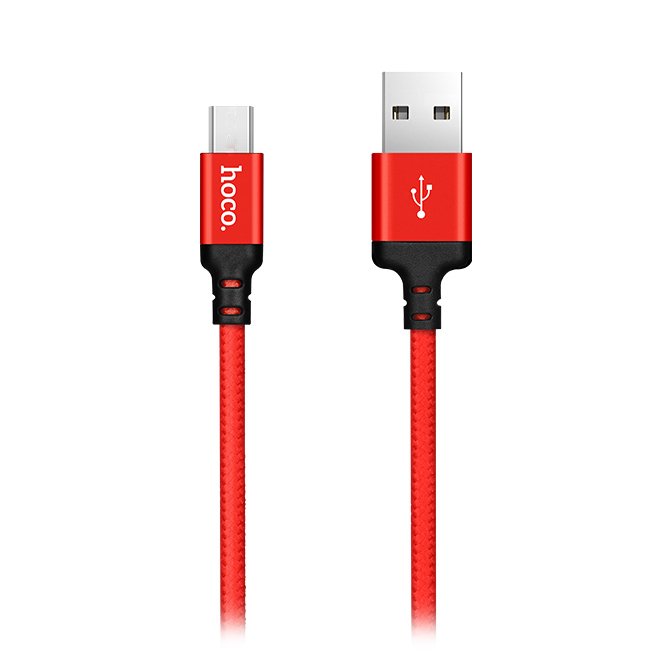 

Кабель USB(Am)-USB Type-C(m), 1 м, черный/красный, HOCO Times Speed X14 (6957531062875), X14