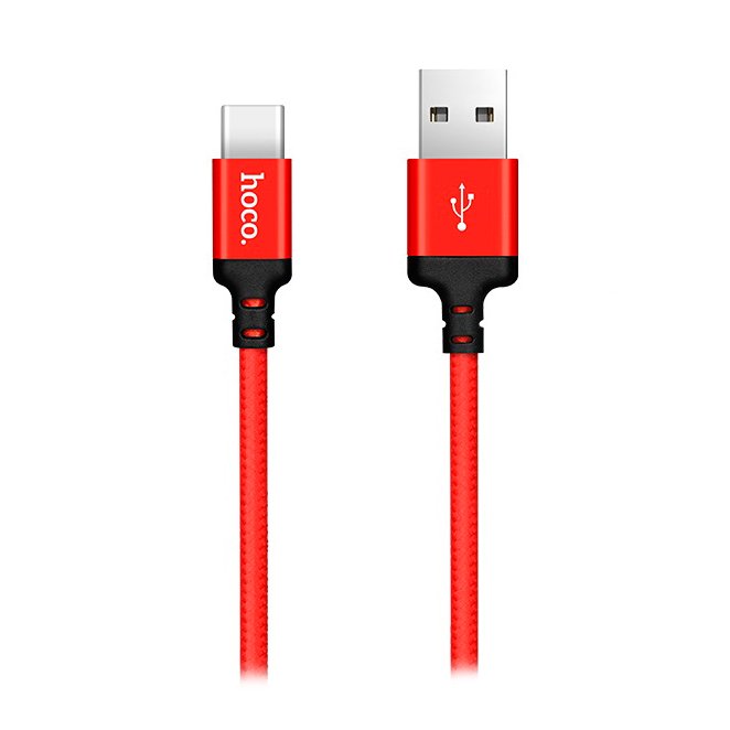 

Кабель USB-USB Type-C, HOCO, X14 Times Speed, 2м, красный/черный (X14), Черный/красный