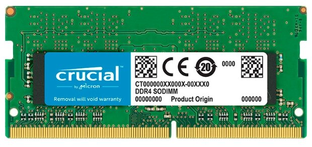 

Память DDR4 SODIMM 4Gb, 2666MHz, CL19, 1.2V Crucial (CT4G4SFS6266), CT4G4SFS6266