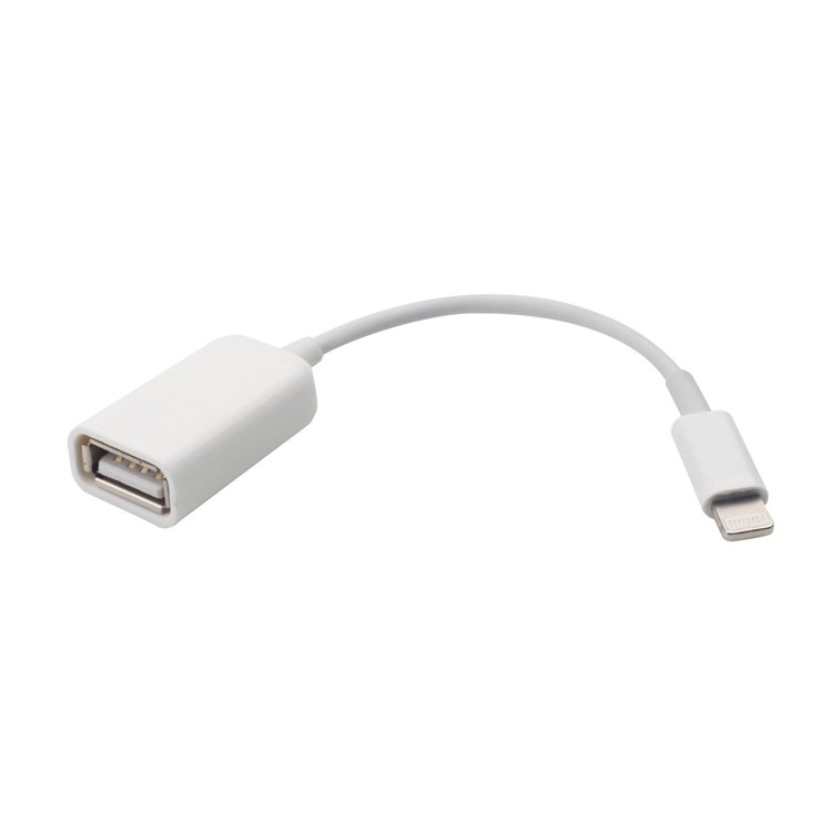 Кабель-переходник (адаптер) USB(Am)-Lightning 8-pin(m), 10 см, белый, Glossar (4690000838954)
