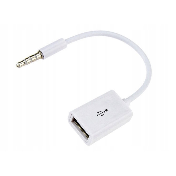

Кабель USB 2.0(Af)-Jack 3.5mm(m), 10см, белый Glossar