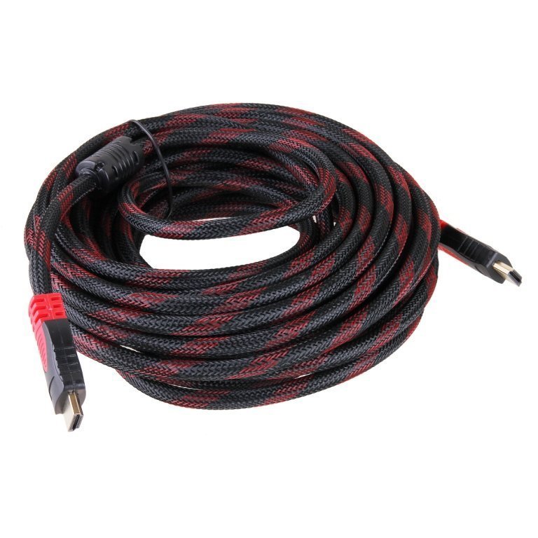 

Кабель HDMI(19M)-HDMI(19M) v1.4 4K, ферритовый фильтр, 10 м, черный/красный (30616), 0