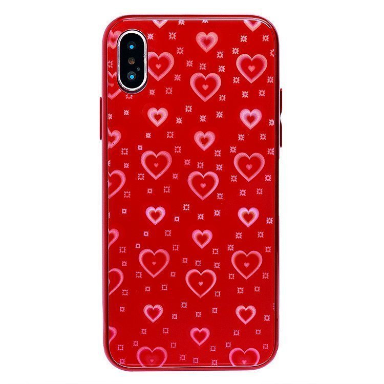 

Чехол-накладка STC002 002 для смартфона Apple iPhone X/XS, силикон/стекло, красный (91683)