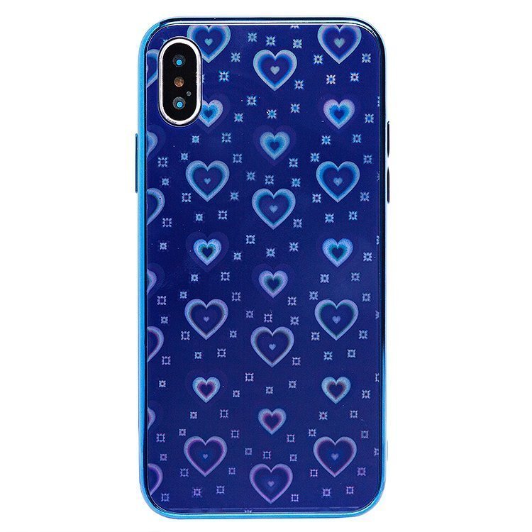 

Чехол-накладка STC002 002 для смартфона Apple iPhone X/XS, силикон/стекло, синий (91682)