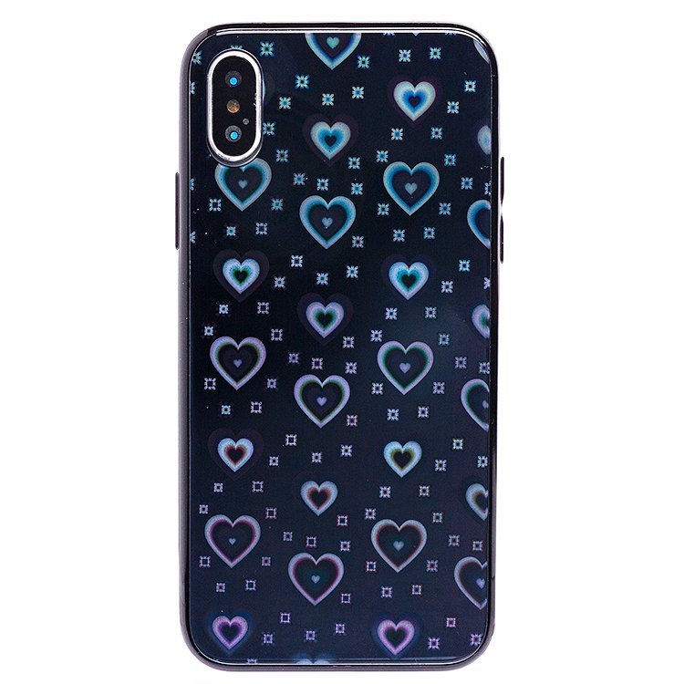 

Чехол-накладка STC002 002 для смартфона Apple iPhone X/XS, силикон/стекло, черный (91681)
