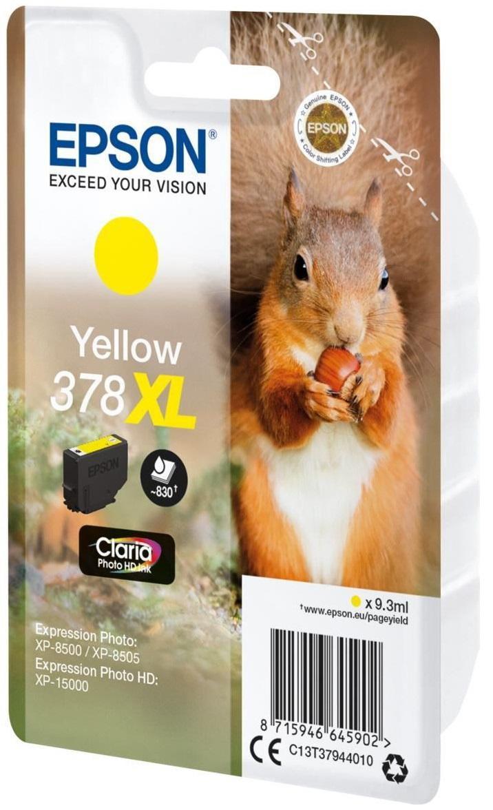 

Картридж струйный Epson 378XL (C13T37944010/C13T37944020), желтый, оригинальный, ресурс 830 страниц для Epson Expression Photo HD XP-15000, 378XL
