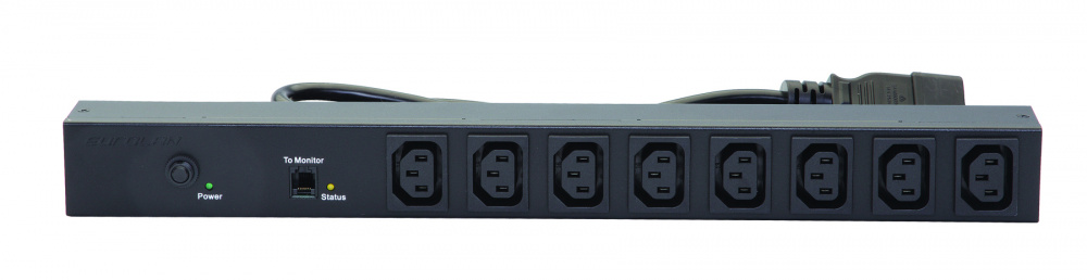 Блок розеток 1U, кол-во розеток: 8 (8xC13), черный, 60A-64-55-08BL, Eurolan, кабель питания 3 м, (60A-64-55-08BL)