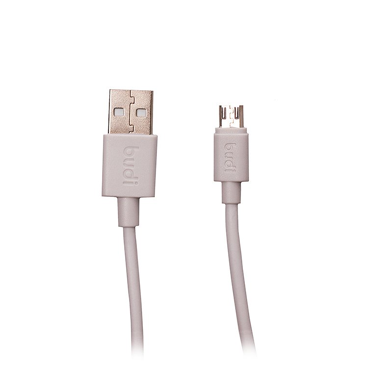 Кабель USB-microUSB , Budi, 1.2m, белый, для HTC/Samsung (M8J012)