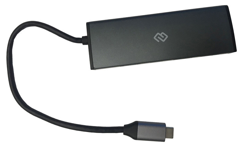 Концентратор Digma HUB-2U3.0СH-UC-G, 2xUSB 3.0, 1xUSB-C, серый + HDMI