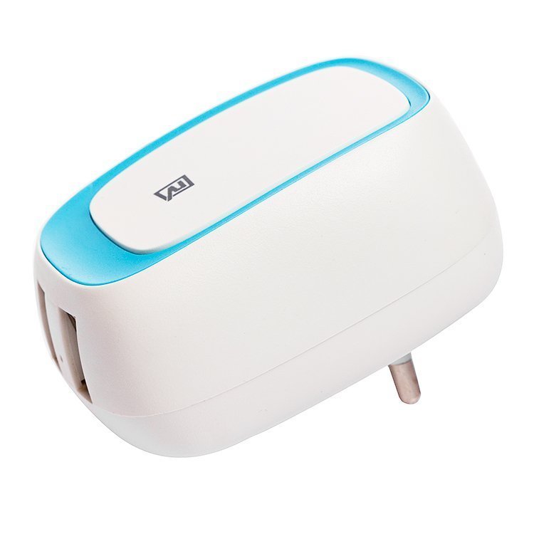 

Сетевое зарядное устройство Remax RP-U23, 2USB, 2.4A, белый/голубой, RP-U23